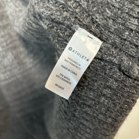 Athleta Wool Cashmere Luca Ombré Wrap Gray Knit Open Front Long Cardigan NWOT - Picture 7 of 7